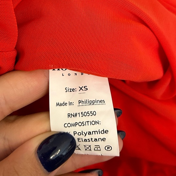 House of CB Valentina Scarlet Asymmetrical Cutout Mini Dress - Picture 6 of 7